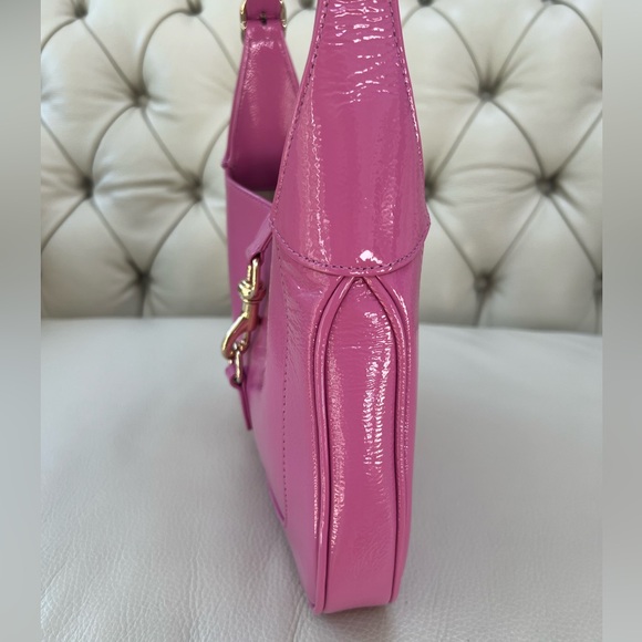 NEW GUCCI JACKIE SMALL SHOULDER BAG PINK LEATHER - Picture 8 of 11